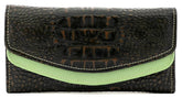 HAARLEM Women KUZE 26098 Leather Wallet Brown & Green